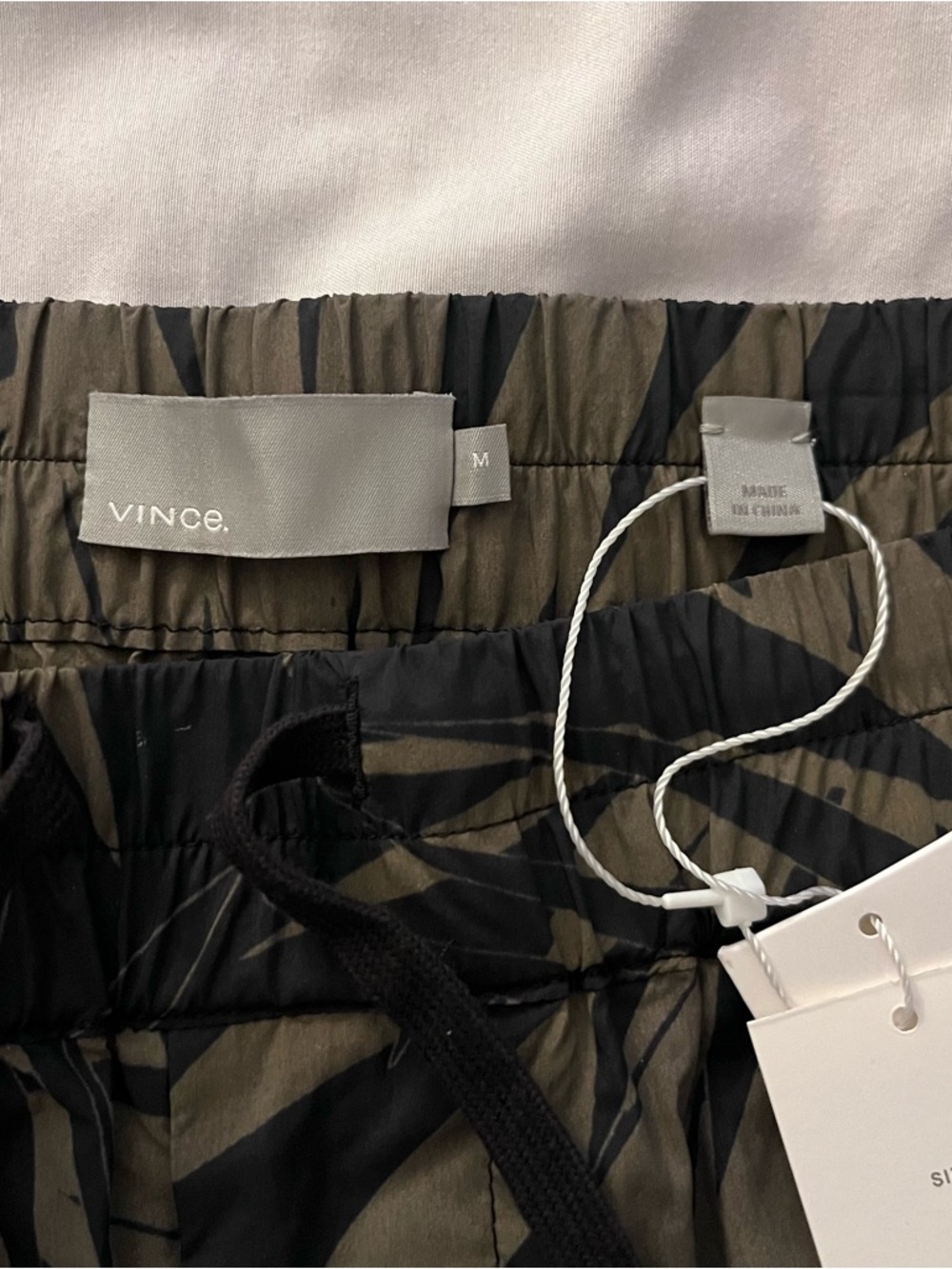 Vince Black & Olive Palm-Print Swim Shorts - Picture 4 of 12